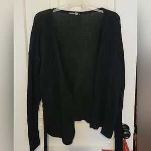 Boohoo Black Cardigan Sweater Classic Knit